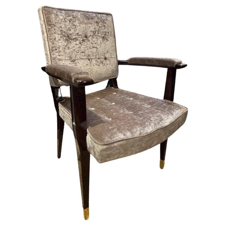 Art Deco French Desk Chair in Walnut
