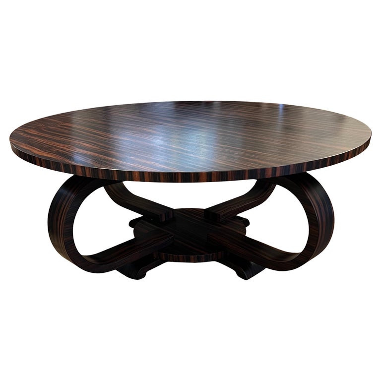 Art Deco French Coffee Table in Macassar
