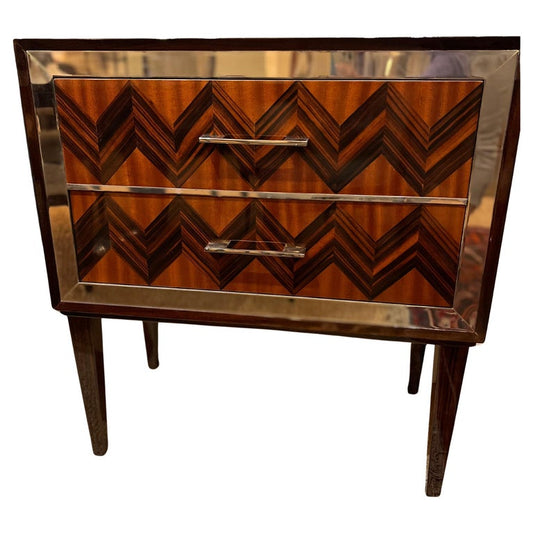 French Art Deco Chest of Drawers in Palisander and Mahogany