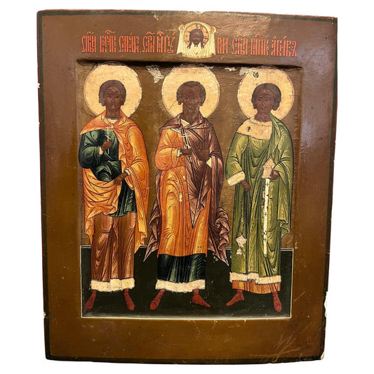 Russian Icon of Three Saints