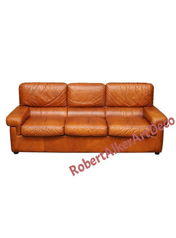 Italian Mid-century Leather Sofa