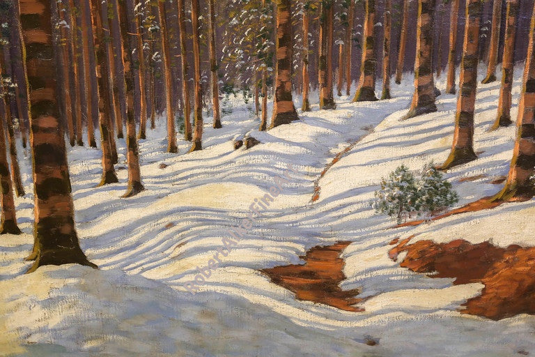 Victor Olgyai Painting, “Winter Reflections”