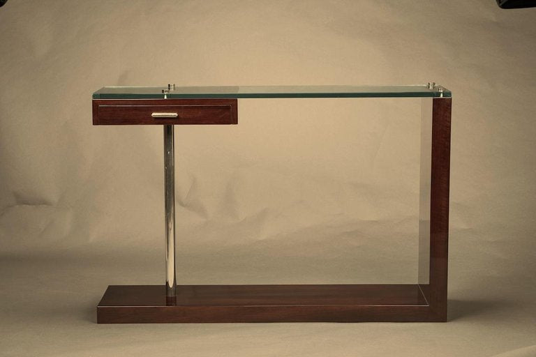 Mid-Century French Console in Walnut