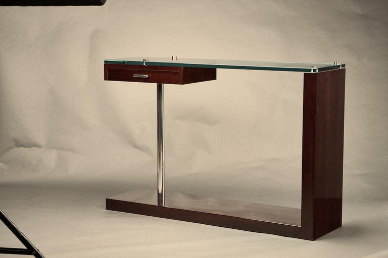 Mid-Century French Console in Walnut