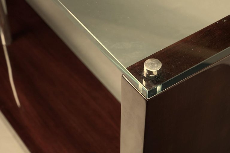 Mid-Century French Console in Walnut