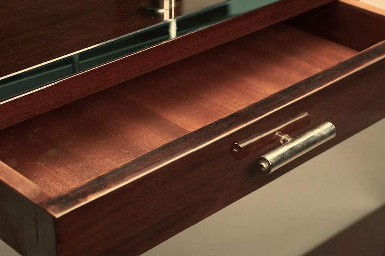 Mid-Century French Console in Walnut